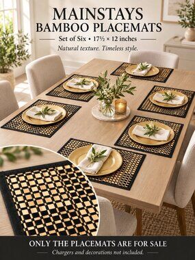 Mainstays Bamboo Checkered Placemats — Set of Six